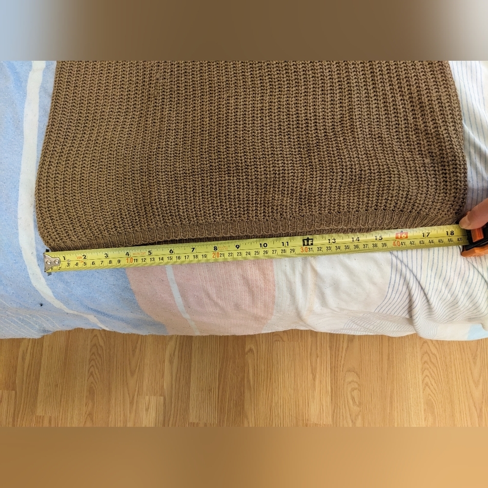 Women's Long Sleeve Tan Sweater - Picture 6 of 8